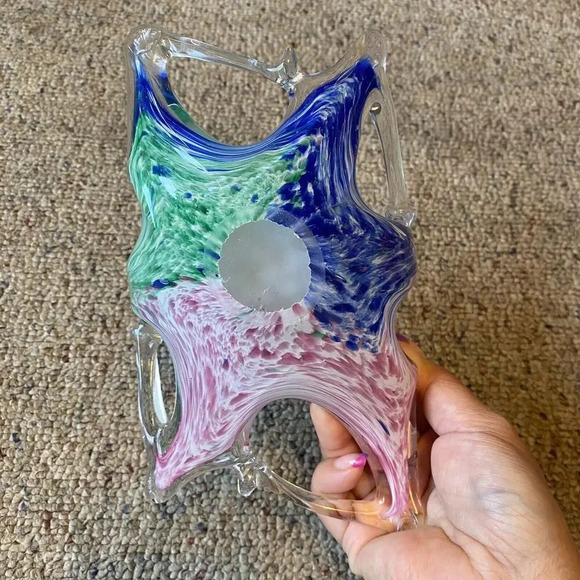 VTG Murano Glassware By Crystal Clear Basket Handblown Art Glass Sculpture ITALY - Picture 7 of 8